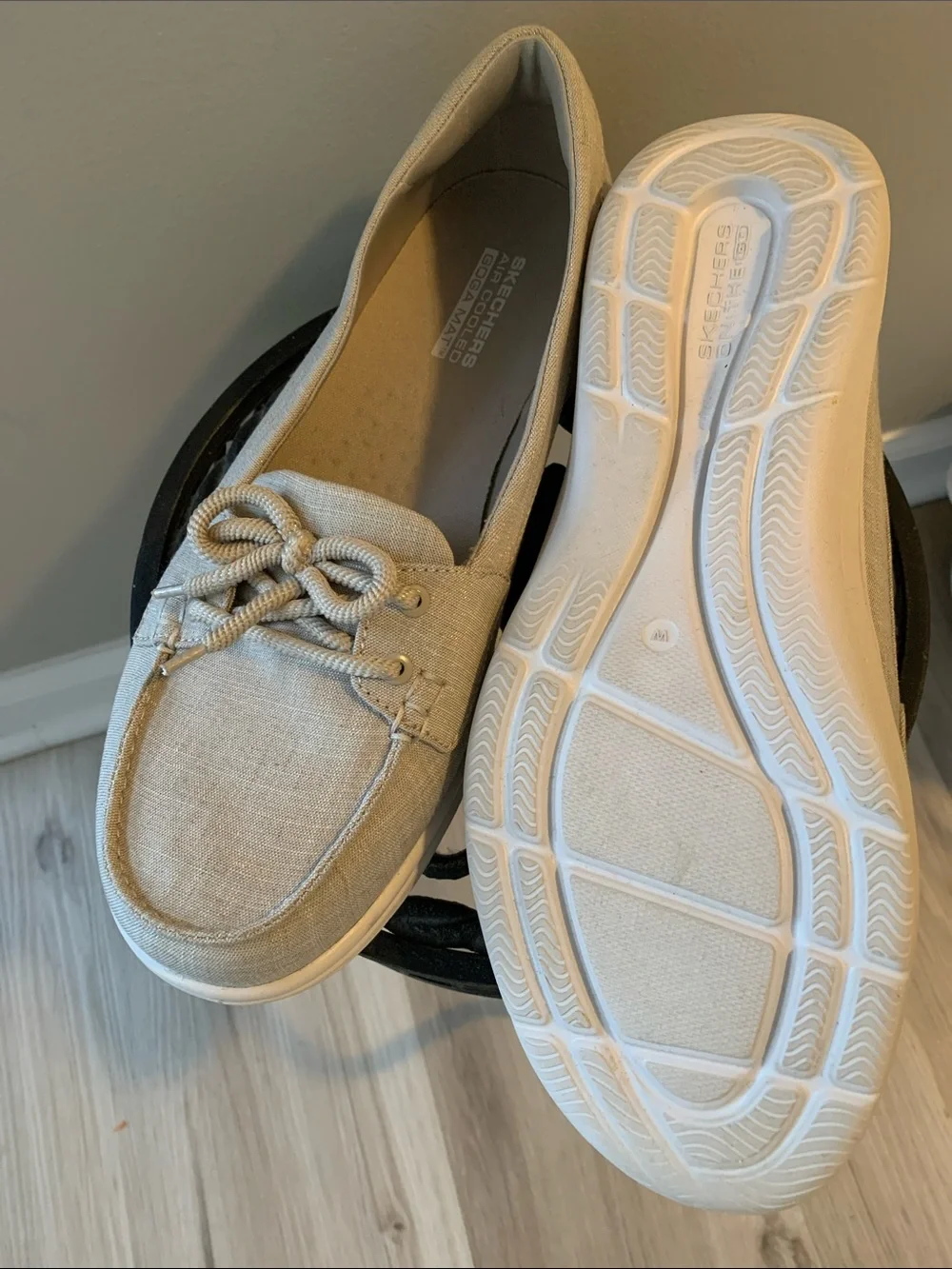 Skechers Women's Light Beige Canvas Slip-On Loafer